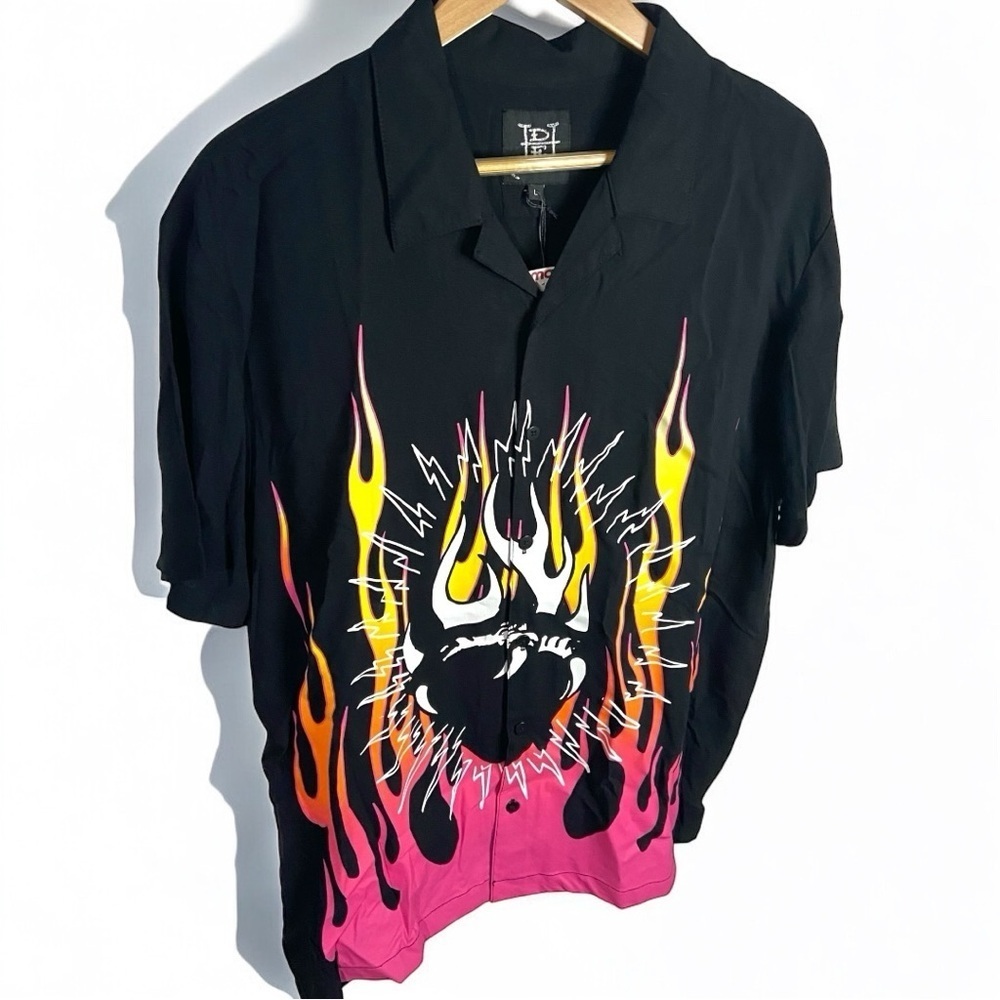 Ed Hardy Fire Heart Camp Shirt‎